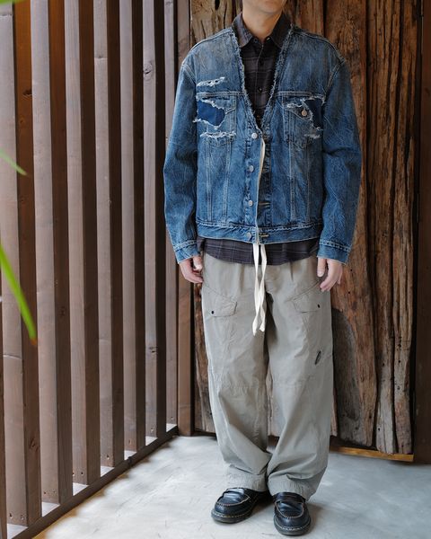 Maison Margiela : ディストレスト カラーレス デニムジャケット