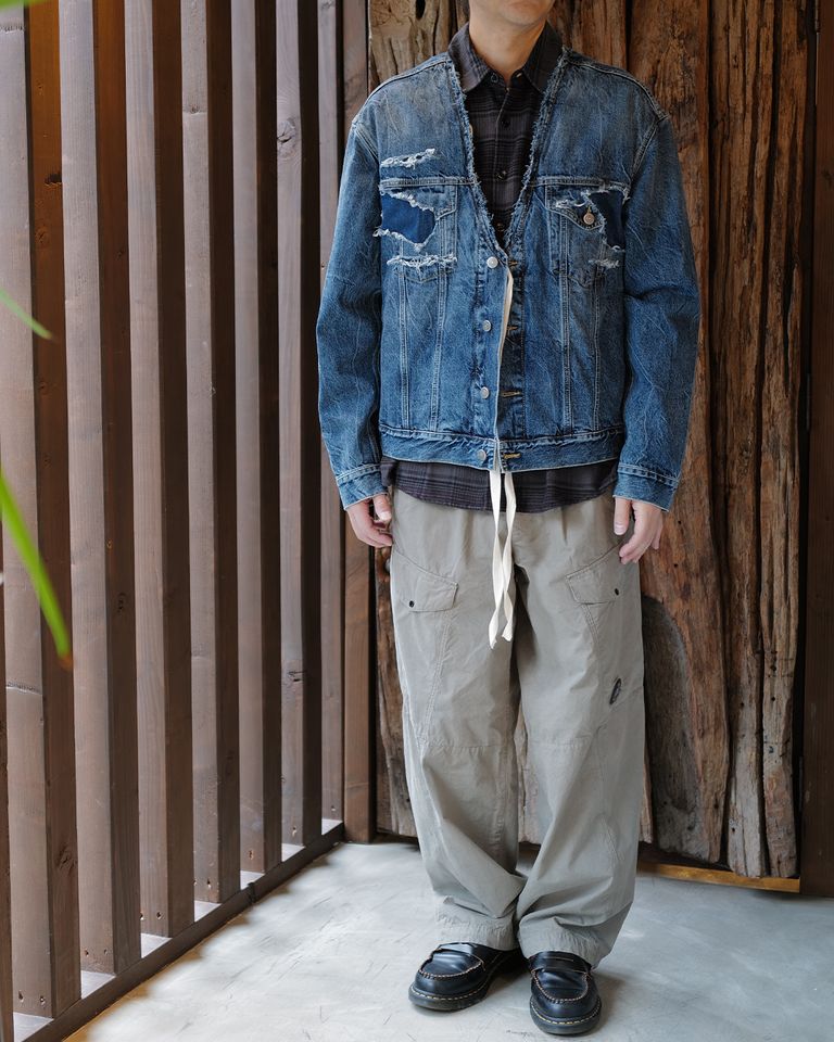 Maison Margiela : ディストレスト カラーレス デニムジャケット