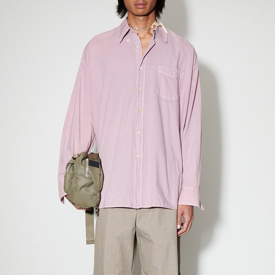 OUR LEGACY - BORROWED BD SHIRT Dusty Lilac Cotton Voile | River