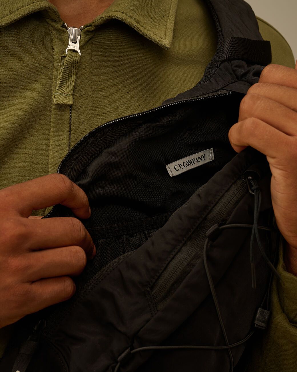 Nylon B Crossbody Backpack  Black