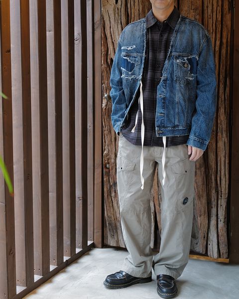 Maison Margiela : ディストレスト カラーレス デニムジャケット