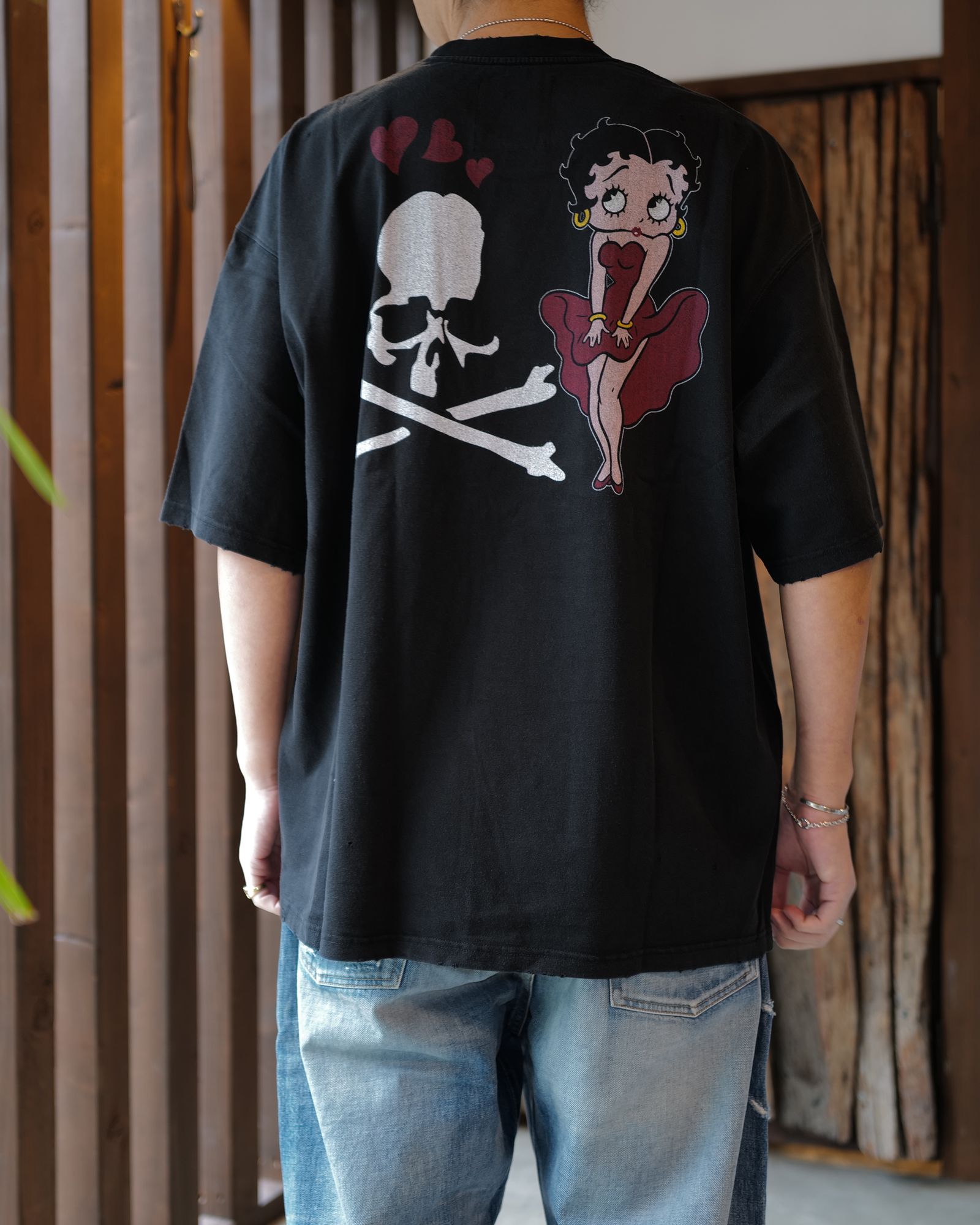 【MASTERMIND WORLD】 xBETTY BOOP S/S TEE ( DAMEGED ) MULTI COLOR <BOXY FIT>