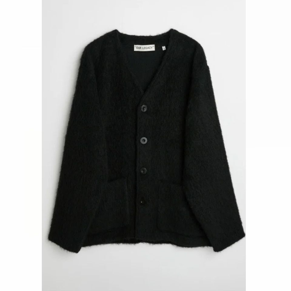 OUR LEGACY - CARDIGAN BLACK MOHAIR. | River