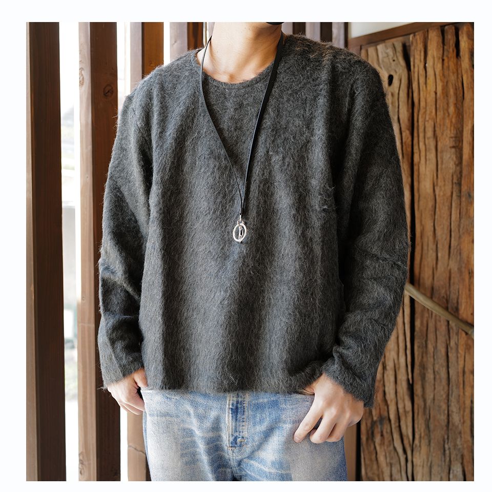 OUR LEGACY - DOUBLE LOCK U NECK Ash Grey Alpaca | River