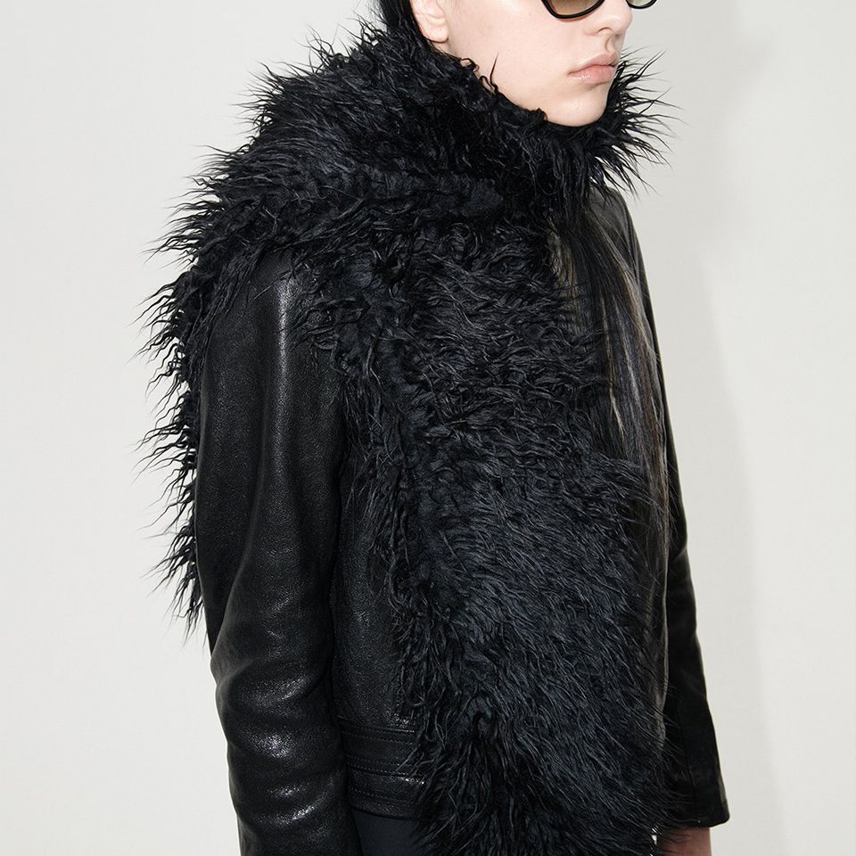 OUR LEGACY - FLOSS SCARF Black Fake Fur | River