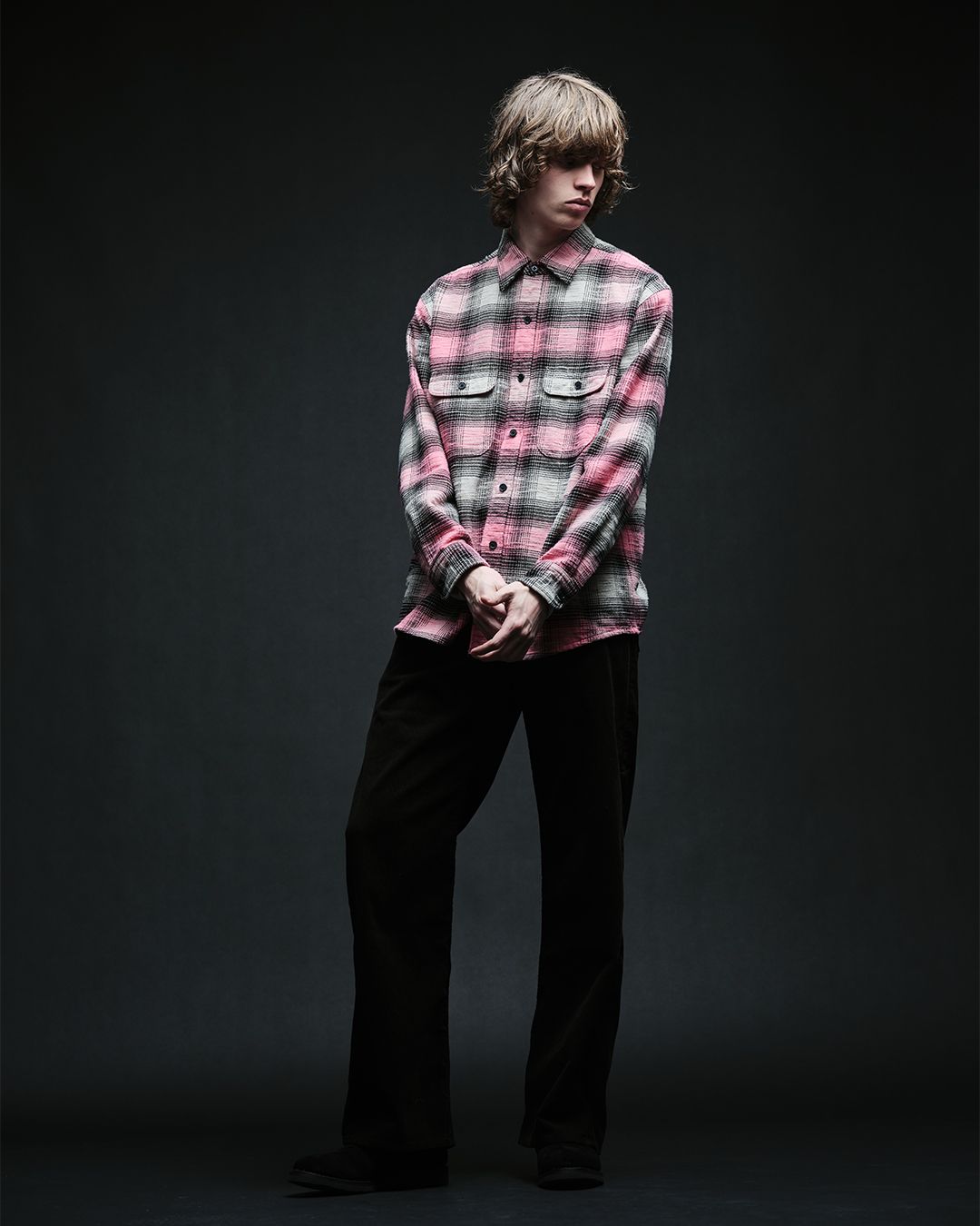 Heavy Cotton Flannel Ombre Work Shirt   PNK
