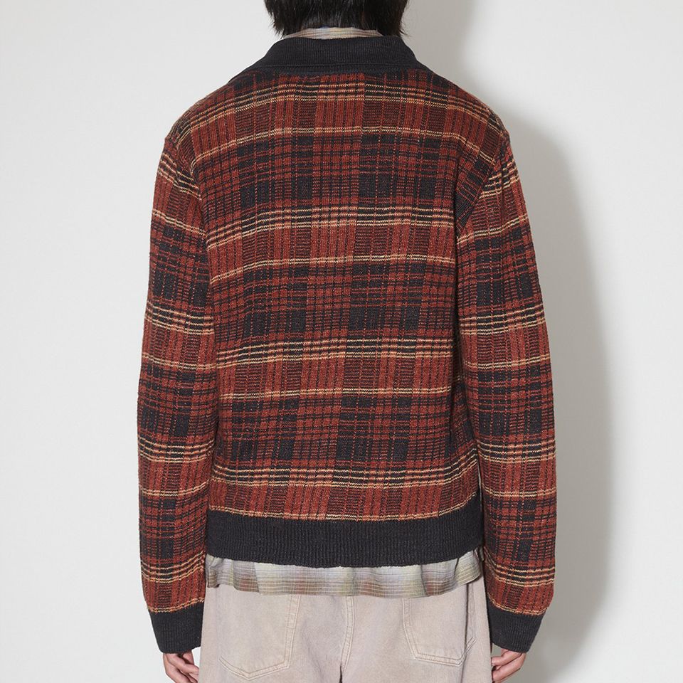 OUR LEGACY - EVENING POLO Rust Geezer Check | River OUR LEGACY - EVENING POLO Rust Geezer Check | River