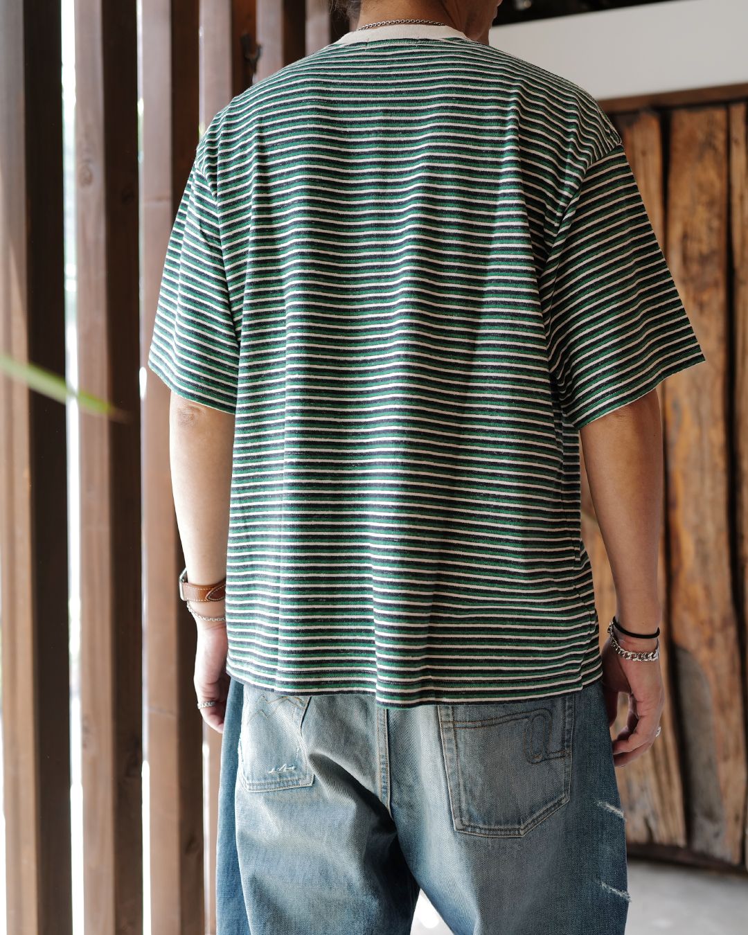 GX-S26-CS-07  BORDER T-SHIRT   [GREEN]