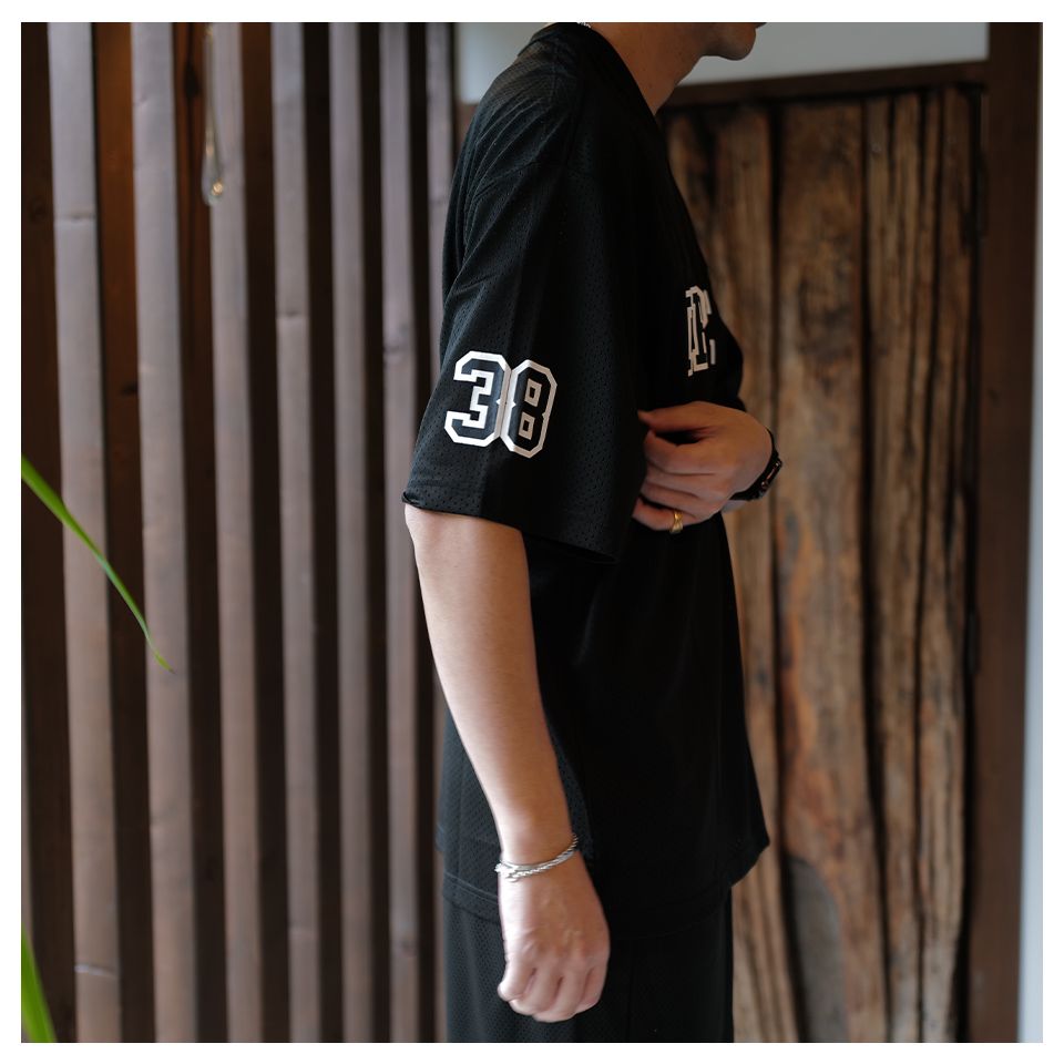 GX-S25-CS-06   MESH SHORT SLEEVE SHIRT   BLACK