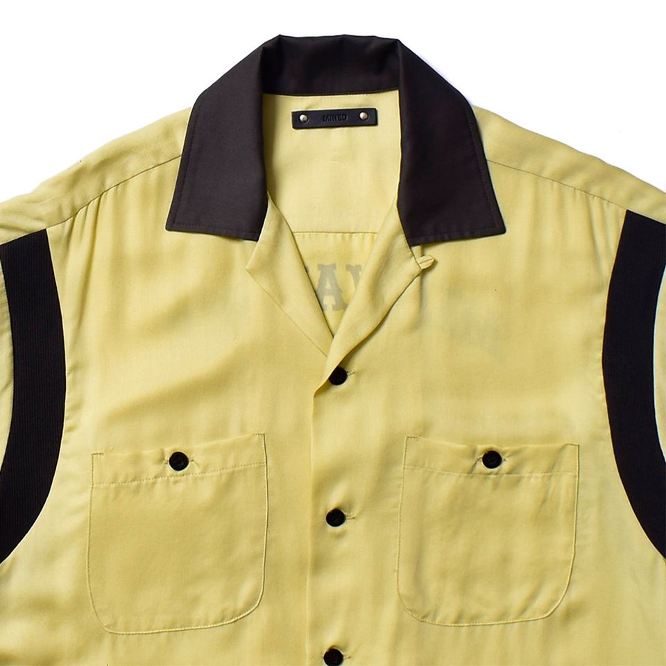 MINEDENIM マインデニム CU. Denim Milwaukee Rib Arm Bowling Shirt ボーリング 半袖シャツ イエロー サイズ1 正規品 / 31480