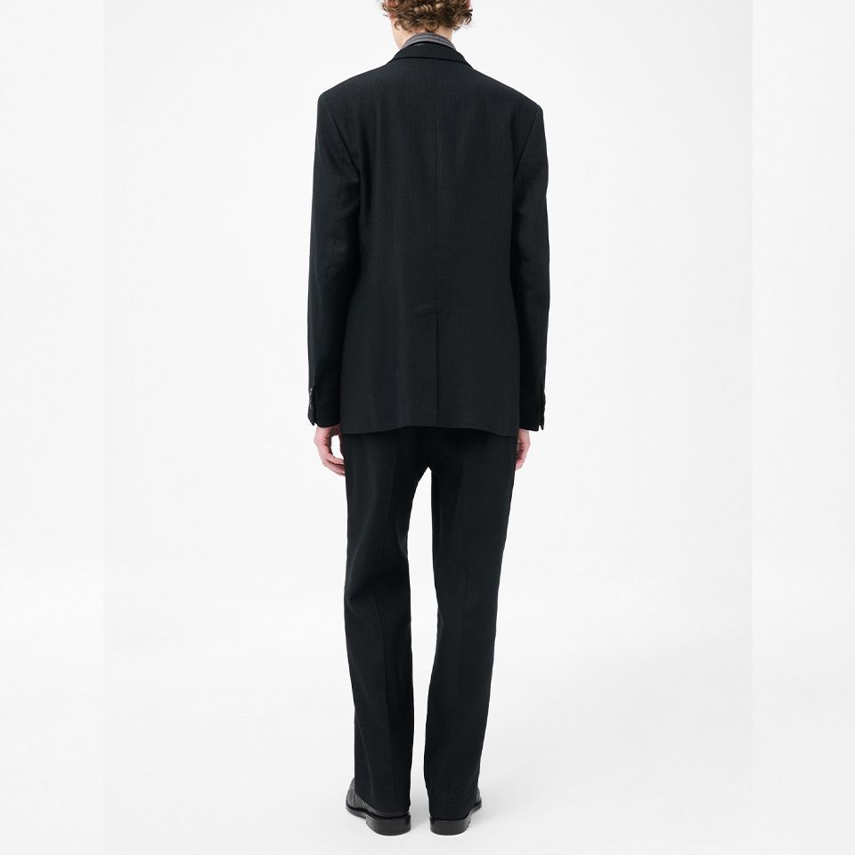CEREMONY BLAZER   Coal Black Link Stripe Weave