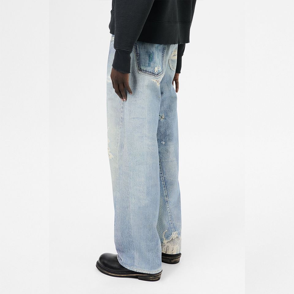 OUR LEGACY ホワイトペイントデニムパンツ　サイズ28 Our Legacy - Full Cut Digital Denim Print