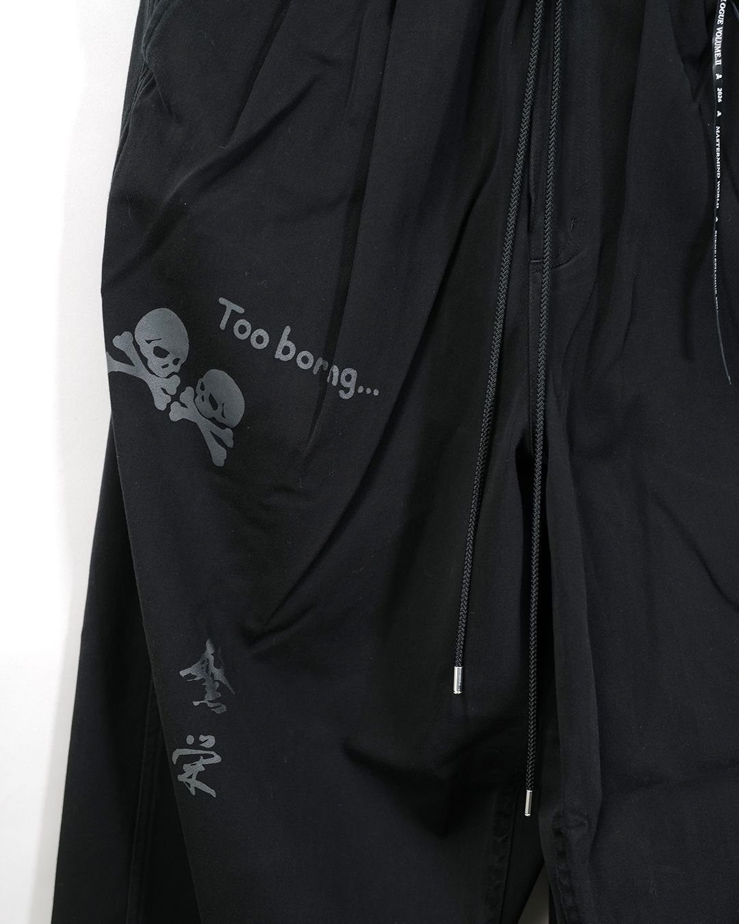 【MASTERMIND WORLD】 DOODLE PRINT WIDE EASY PANTS  BLACK