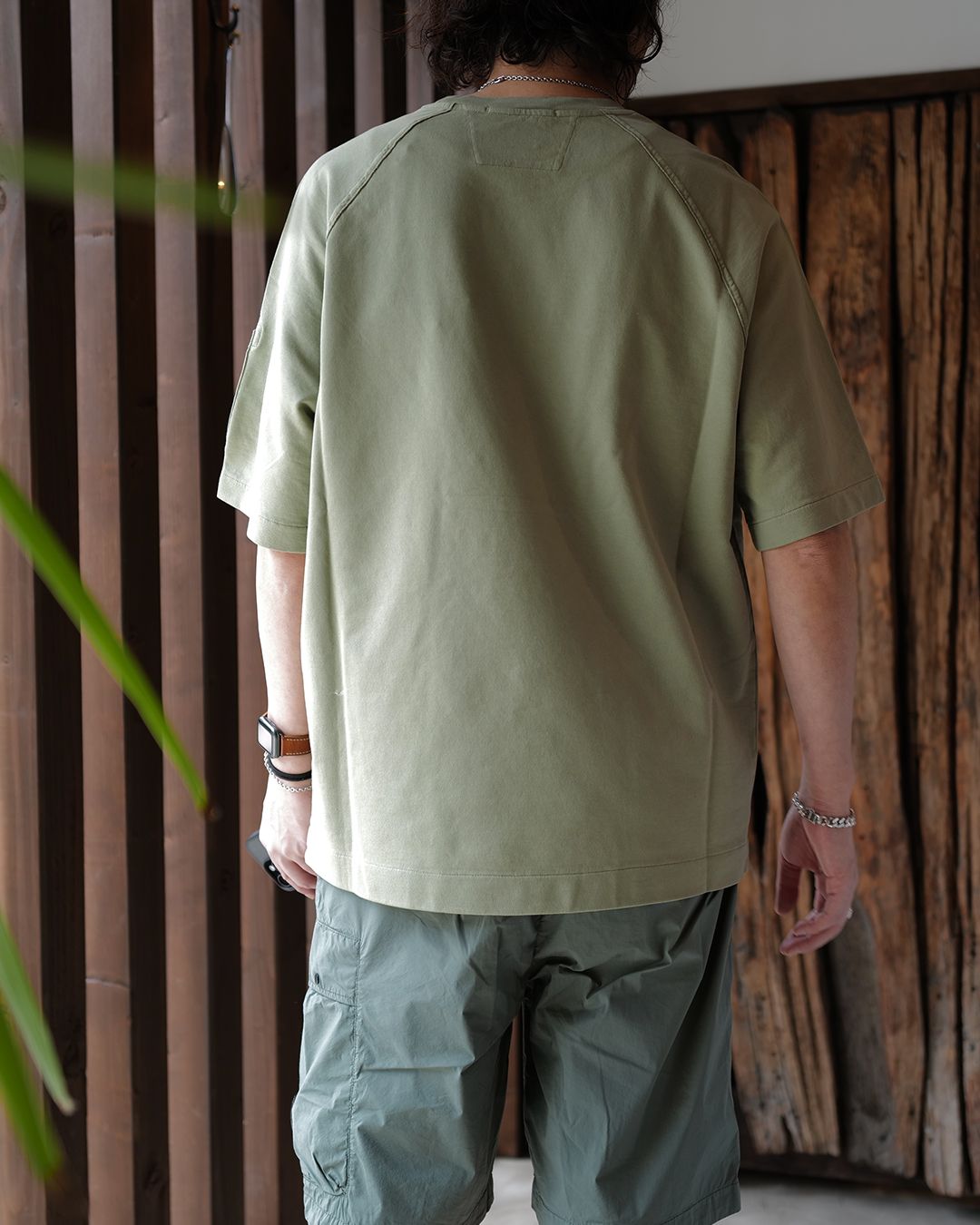 LIGHT FLEECE SHORT SLEEVE SWEATSHIRT  [MOSS GRAY]