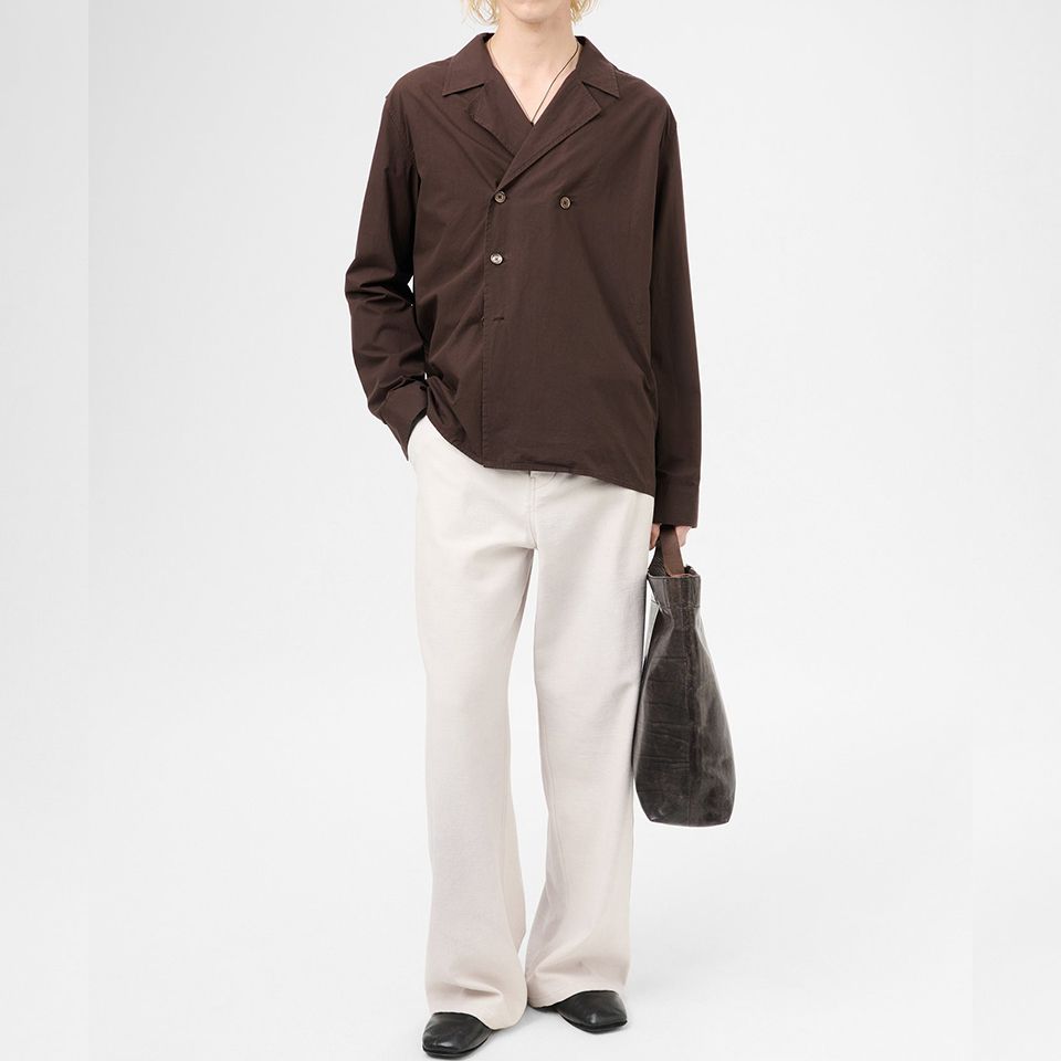 DUO SHIRT  Hefty Brown Coarse Poplin