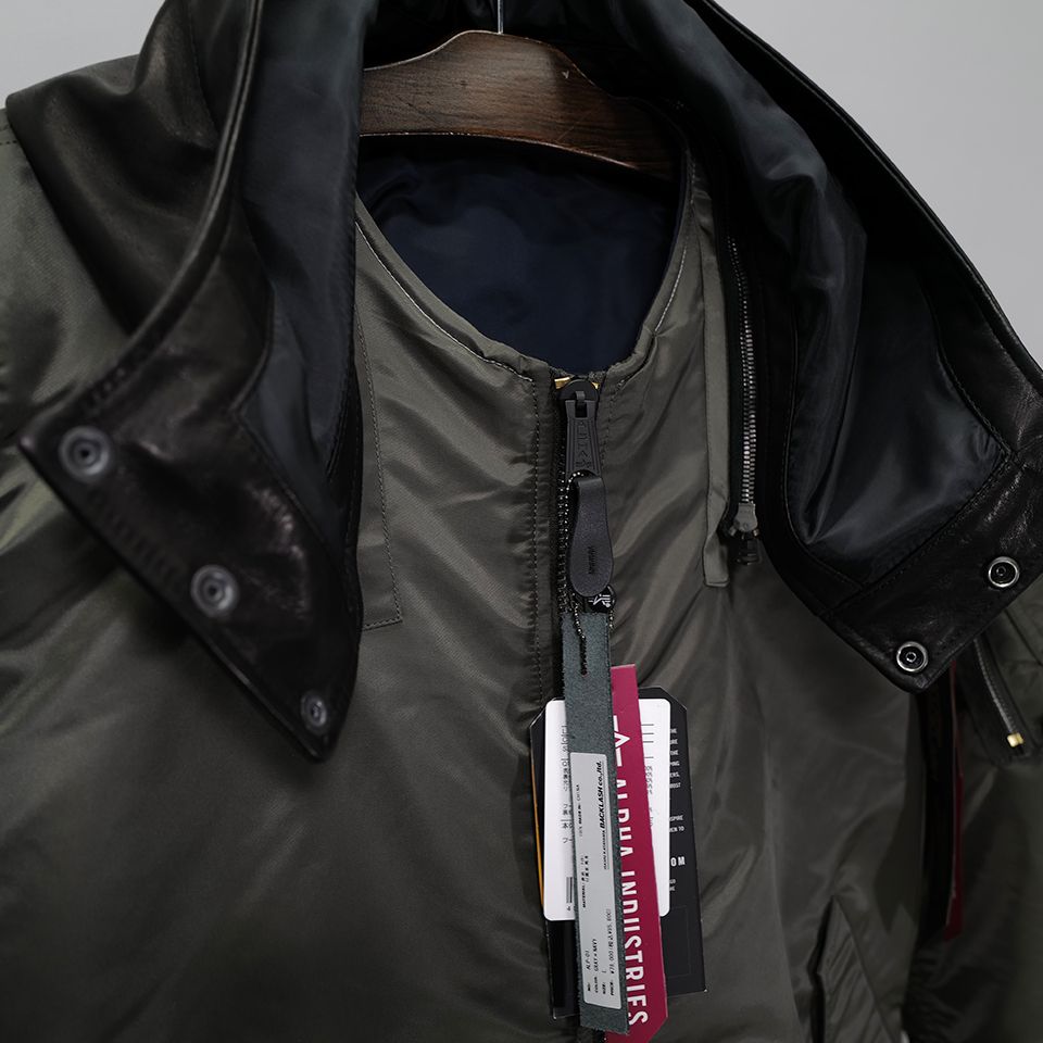 ISAMU KATAYAMA BACKLASH - xx ALPHA INDUSTRIES REVERSIBLE MA-1 Gray