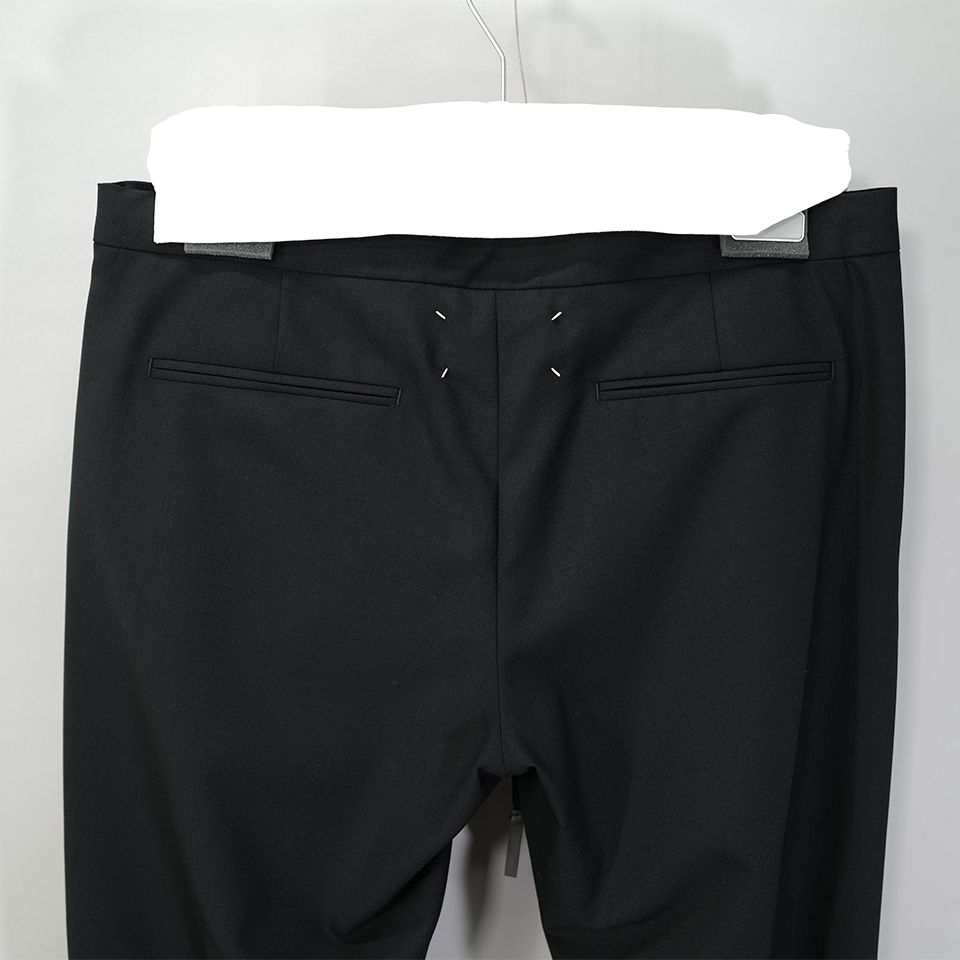 Maison Margiela - Drawstring Pants Two Ply Wool Black. | River