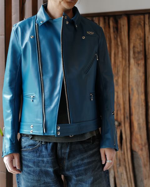 Lewis Leathers Cyclone -サイクロン- 【Tight-Fit】 (ホースレザー / 裏地:タータンチェック/) VintageTurquoise