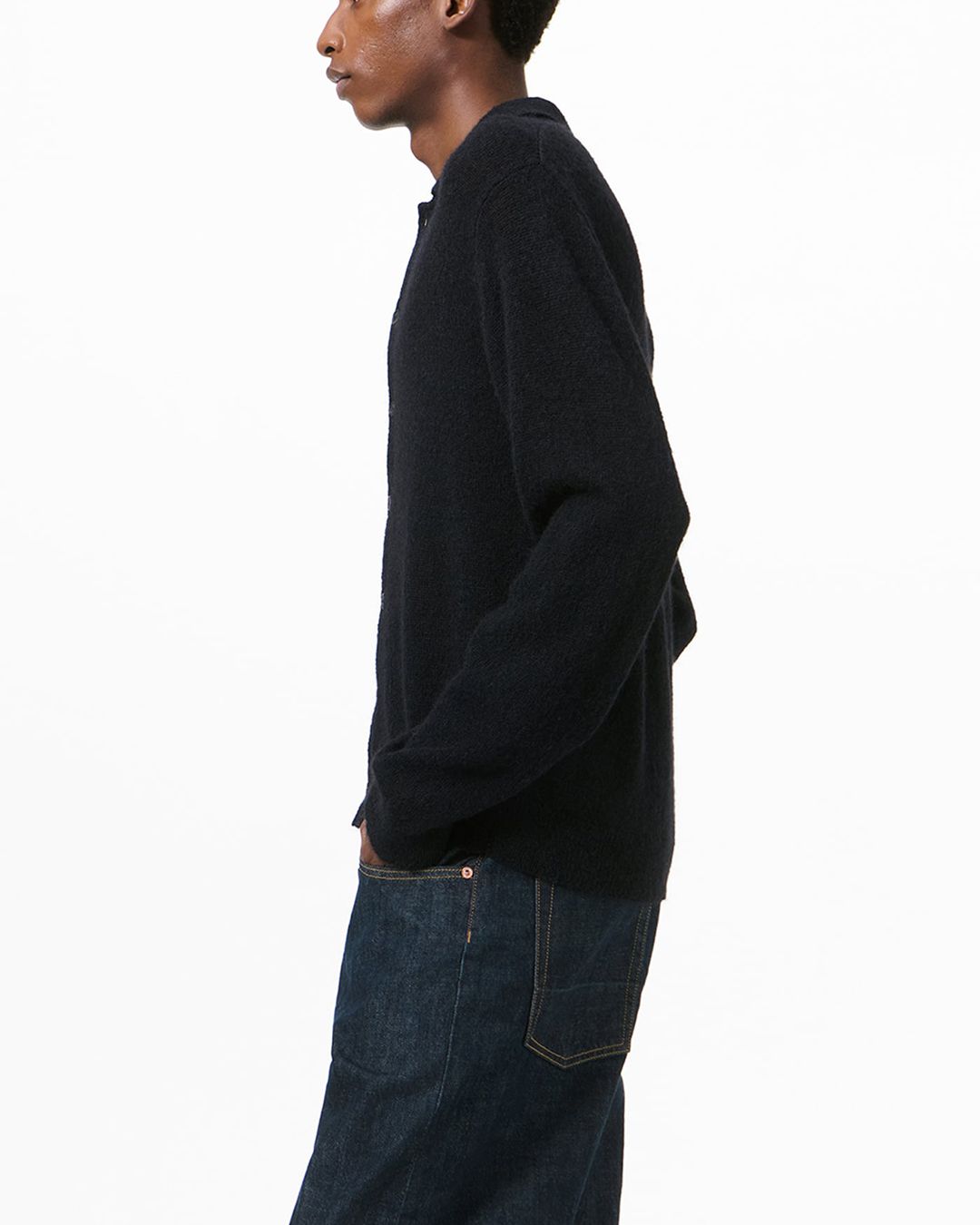 EVENING POLO   Black Fuzzy Alpaca