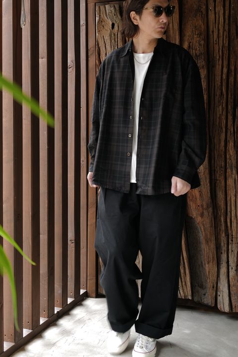 OUR LEGACY 【BORROWED SHIRT Black Sheer Shadow Check】