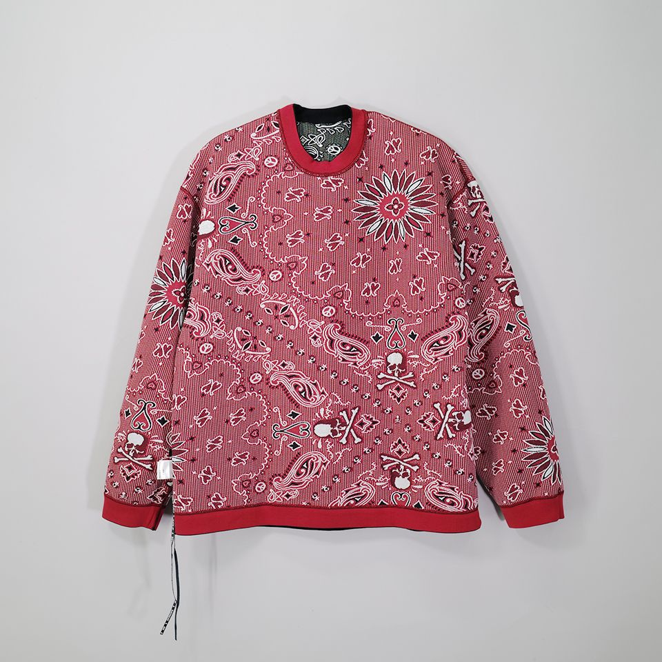 【MASTERMIND WORLD】 REVERSIBLE LS TEE  BLACK x RED