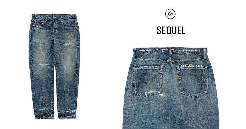 SEQUEL x FRAGMENT DAMAGE DENIM PANTS