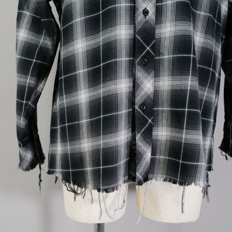 Rafu - 【Rafu】 Antiqued shirt Black | River
