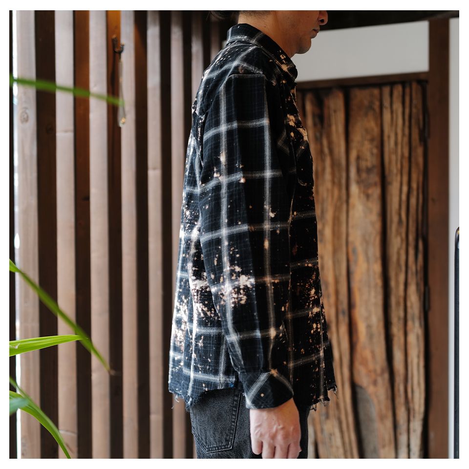 【Last1 M】 【Rafu】 Bleached shirt  Black