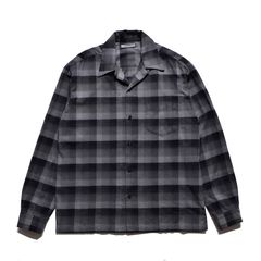【Last1 Size2】C.R Flow Ombre Check Open Collar L/S SH
