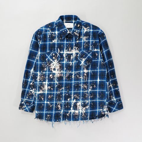 【Last1 XL】  【Rafu】 Bleached shirt  Blue