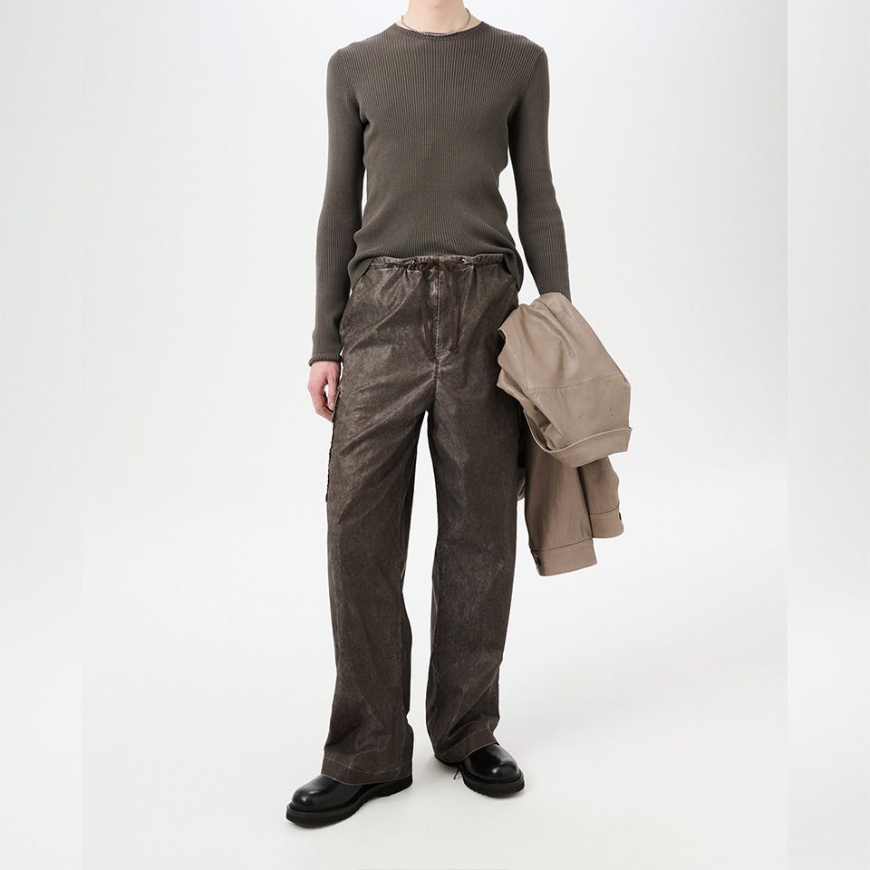 OUR LEGACY - WAY TROUSER Brown Wash Out Nylon | River OUR LEGACY - WAY TROUSER Brown Wash Out Nylon | River