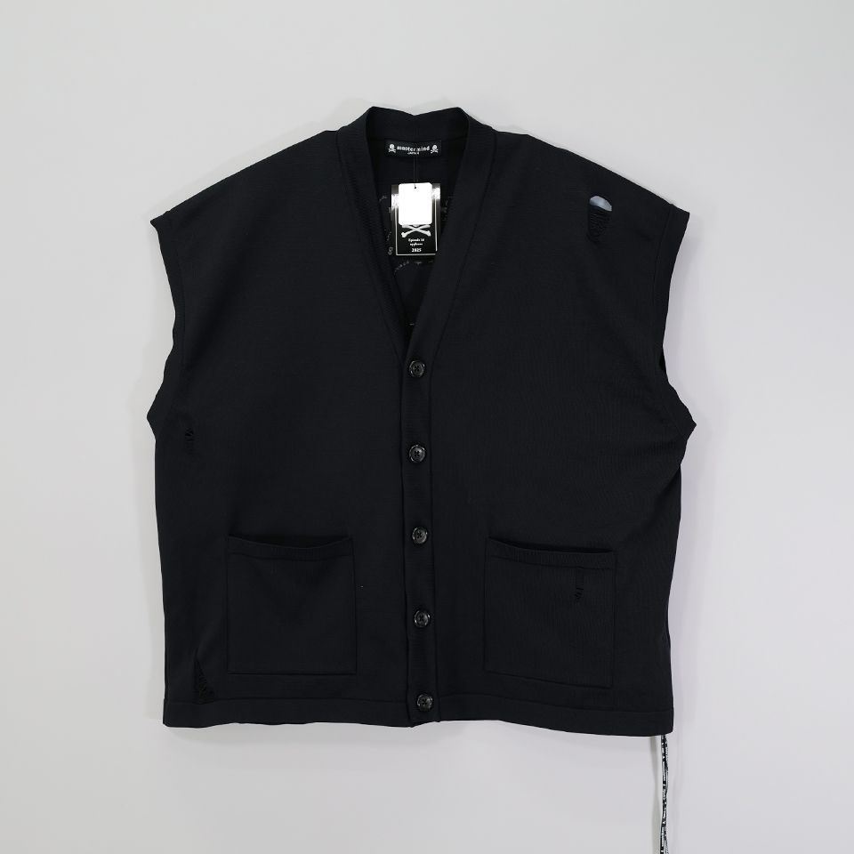 【Last1点 M】 【mastermindJAPAN】 INTARSIA KNIT VEST  BLACK