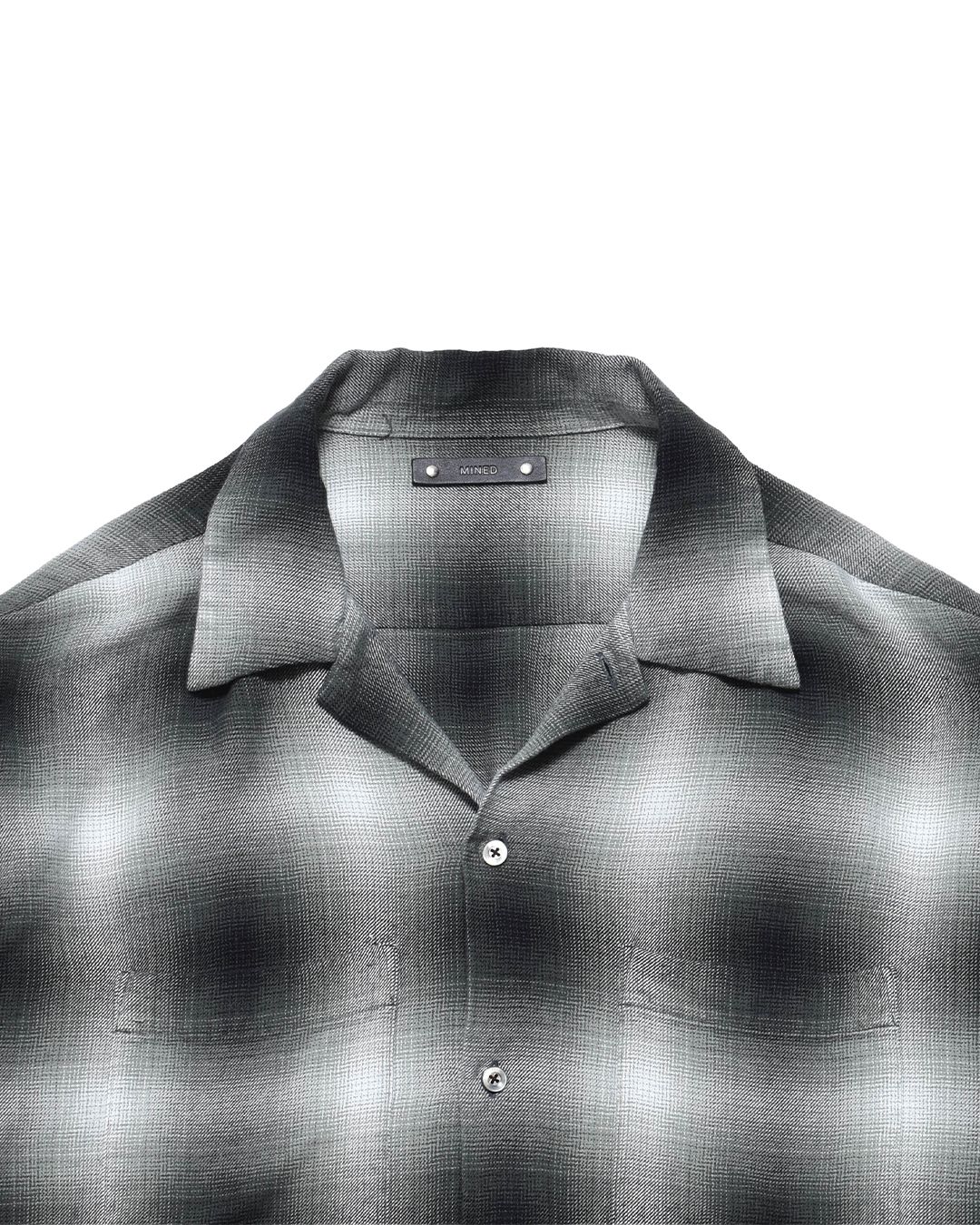 R.Flannel Ombre Open Collar SH  BLT