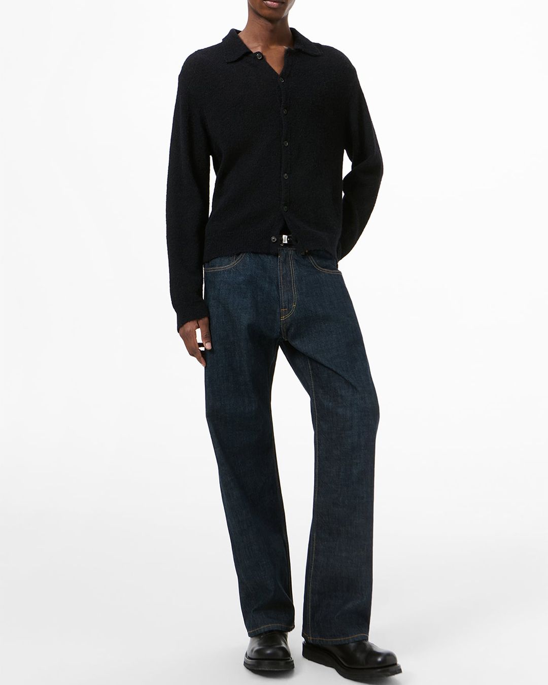 EVENING POLO   Black Fuzzy Alpaca
