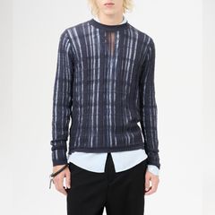 FORMAL ROUNDNECK   Washed Navy Tech Cotton