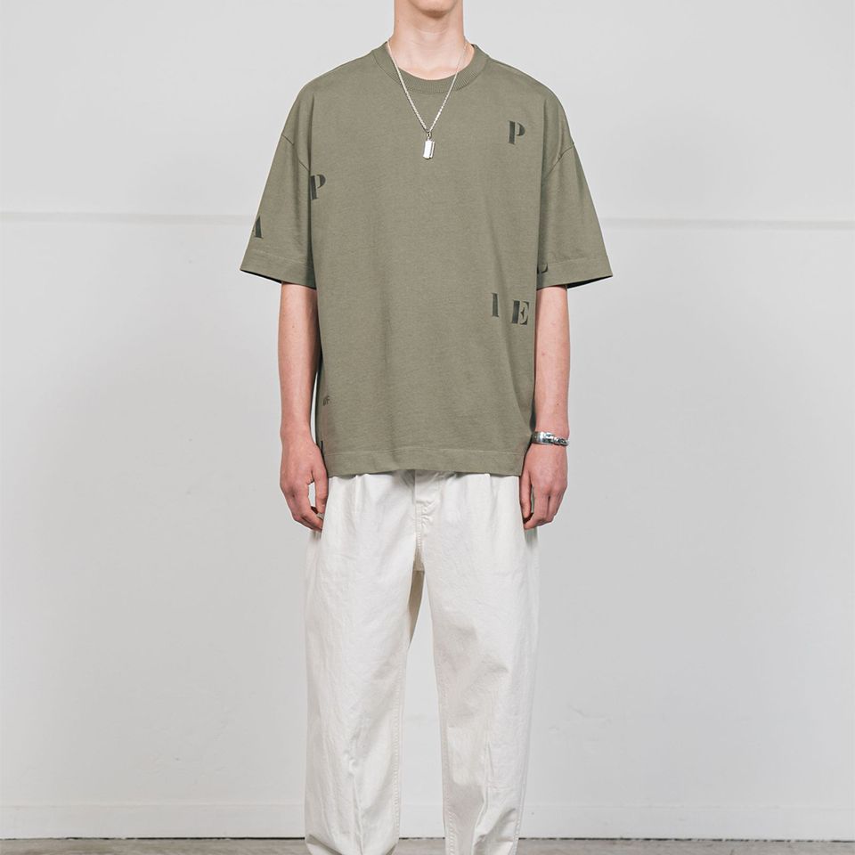 OVERSIZED T-SHIRT Dust Green [HAND STENCILLED LETTERS]