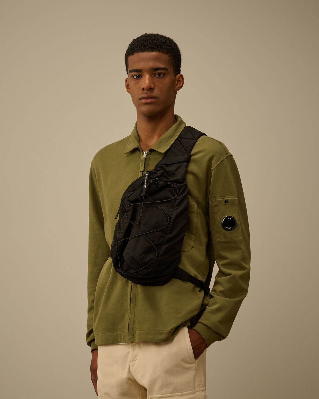 Nylon B Crossbody Backpack  Black