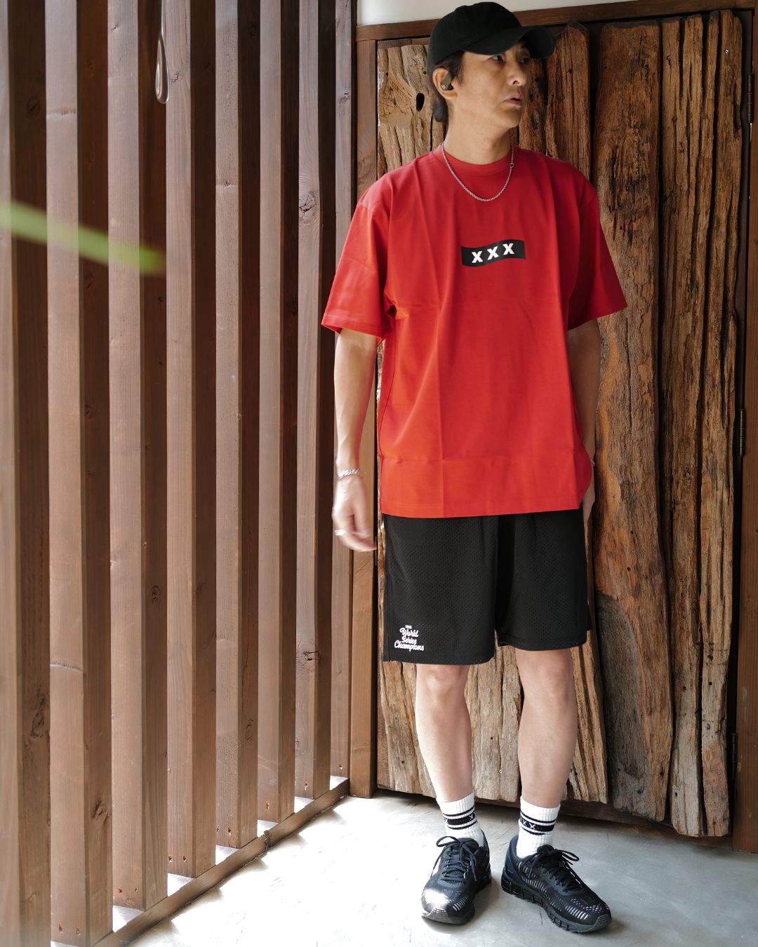 GX-S26-SP-04 MESH BOARD SHORTS  [BLACK]