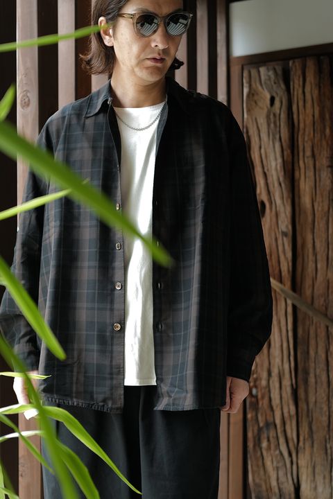 OUR LEGACY 【BORROWED SHIRT Black Sheer Shadow Check】