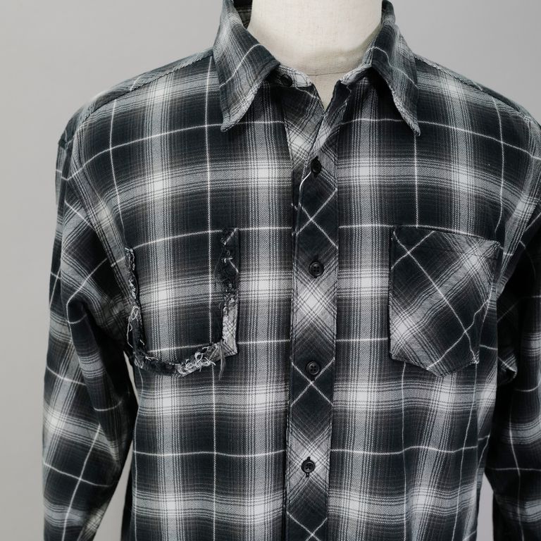 Rafu - 【Rafu】 Antiqued shirt Black | River