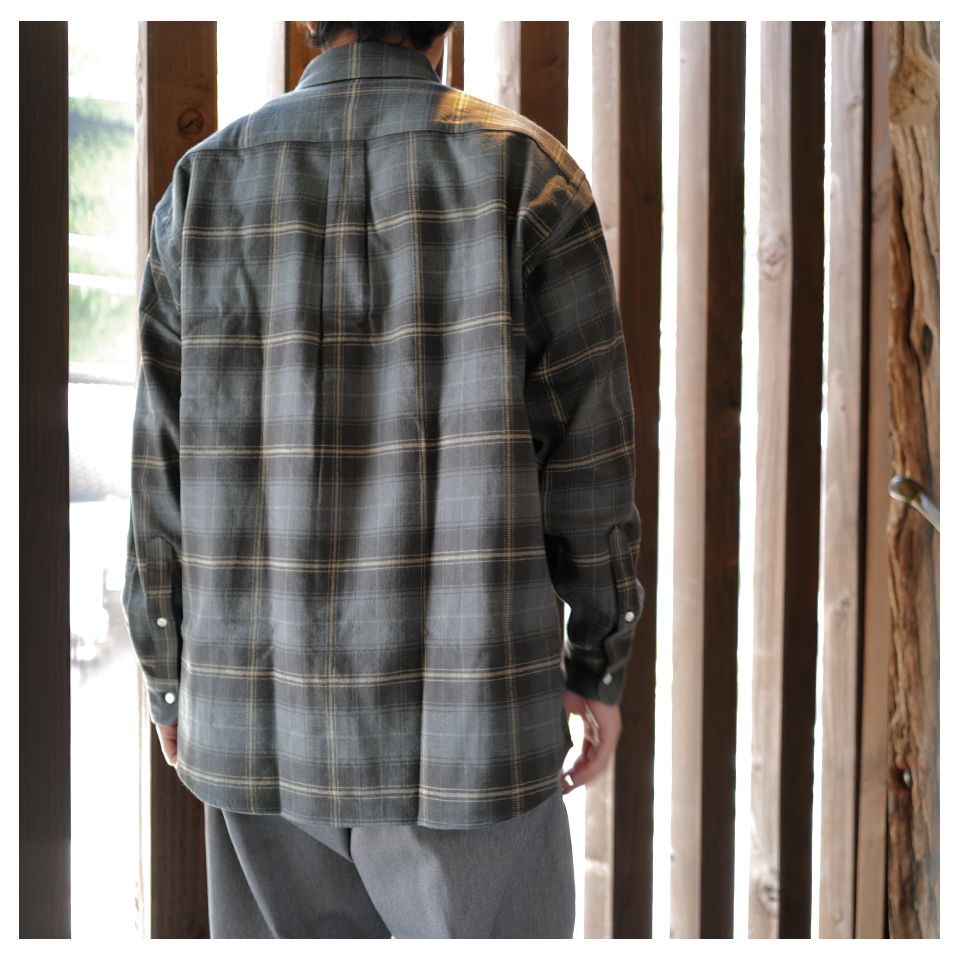 SEQUEL - SQ-23AW-SH-01 FLYFRONT NEL CHECK SHIRT GRAY | River