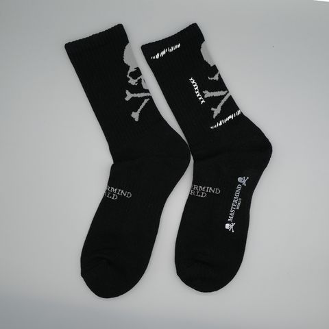 【MASTERMIND WORLD】 STITCH CREW SOCKS  BLACK