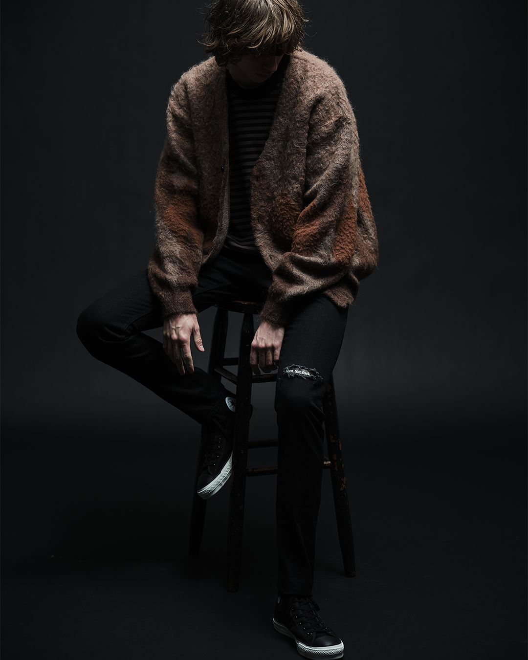 Mohair Argyle Knit Cardigan Knit Cardigan BRT