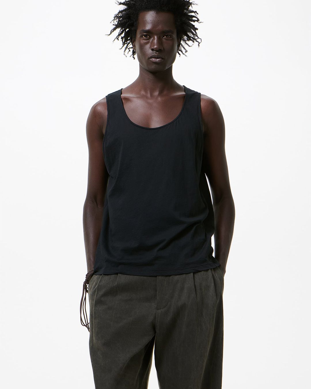 ATHLETIC TANK  Raven Mist Airveil Cotton