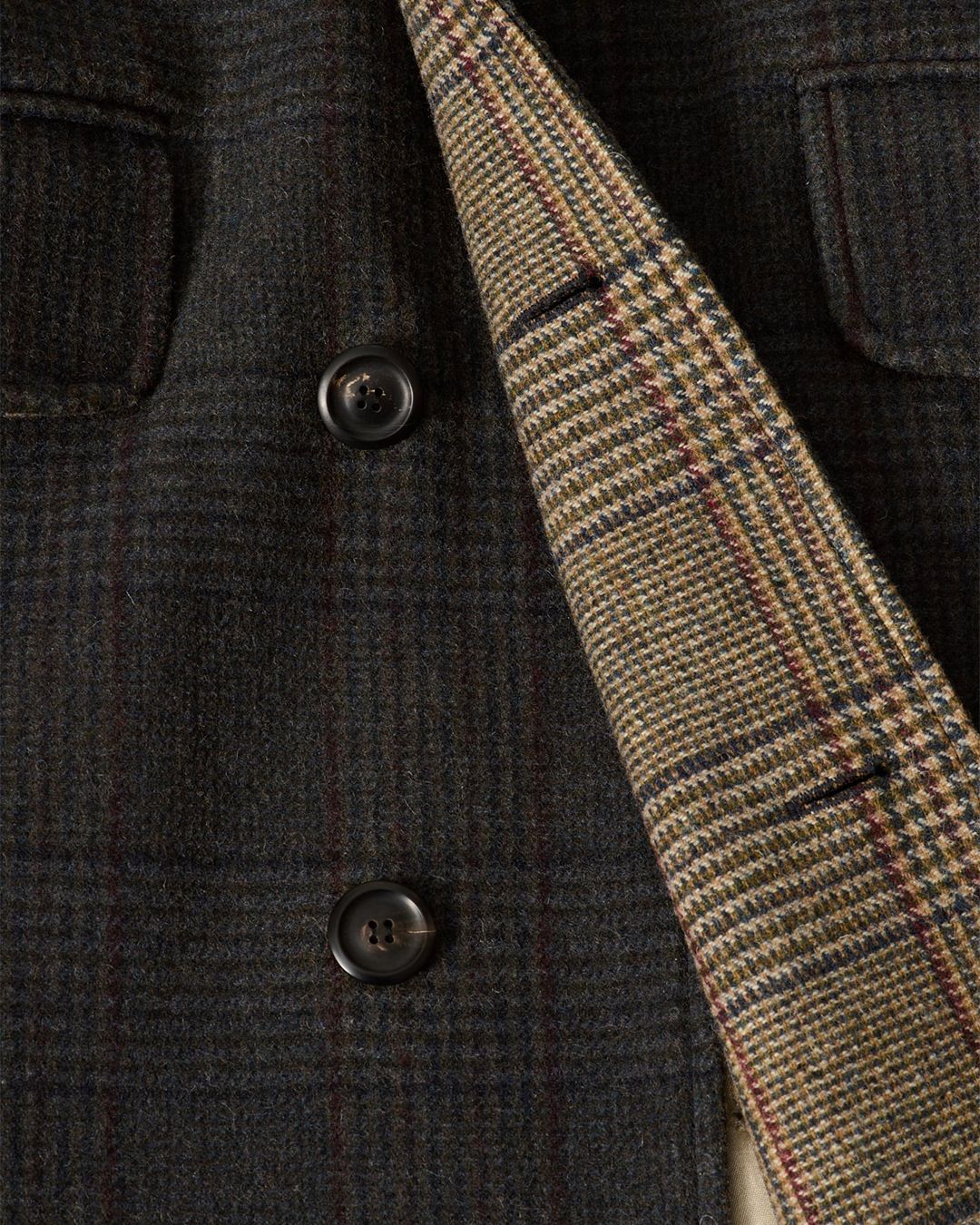 COLLAPSE CARCOAT   Bishop Check Tempered Wool