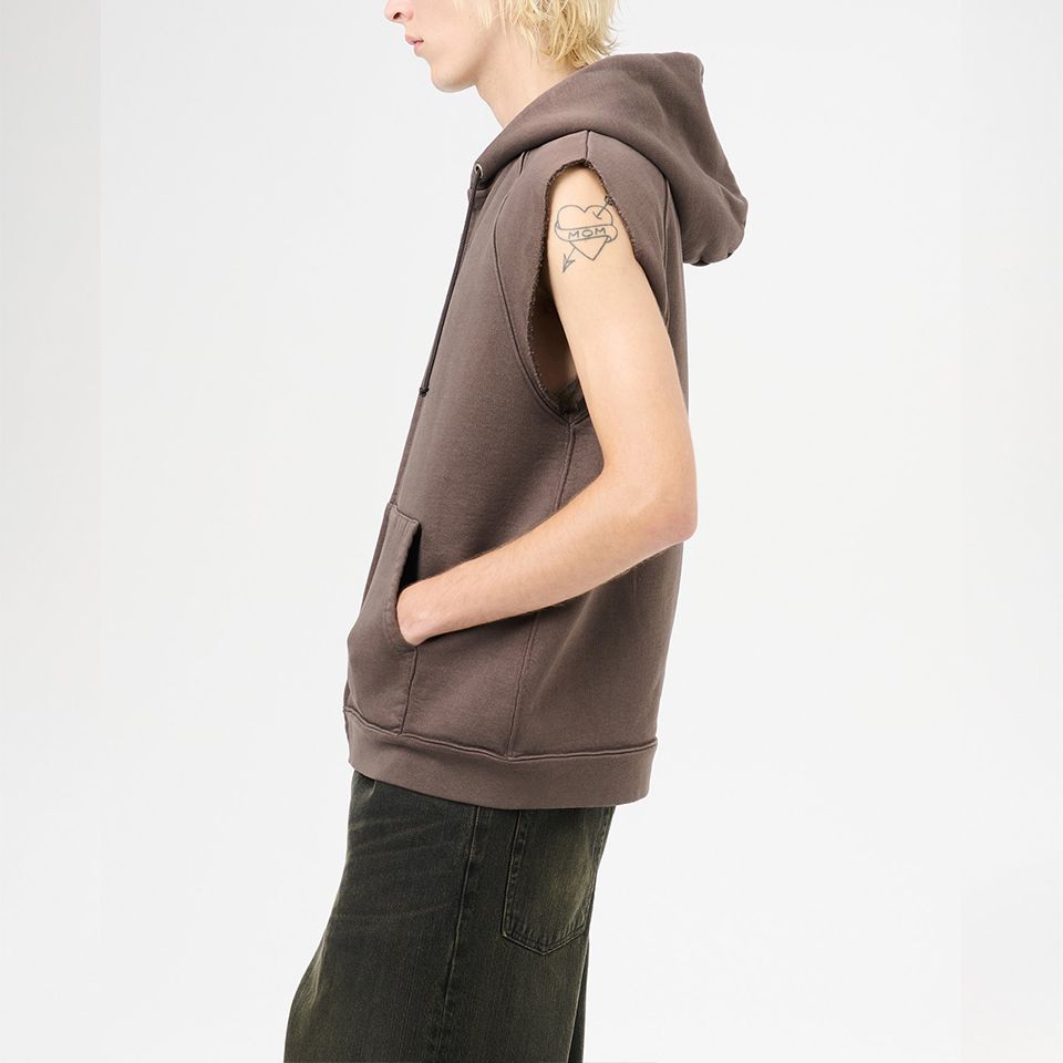 OUR LEGACY - MOTOR HOOD VEST French Sun Fade Hefty Fleece