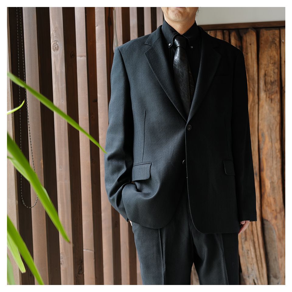 CEREMONY BLAZER   Coal Black Link Stripe Weave