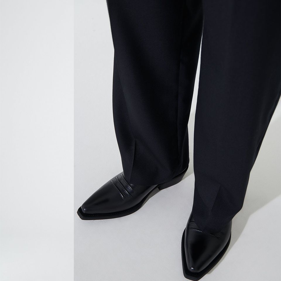 OUR LEGACY - BORROWED CHINO Black Panama Wool | River