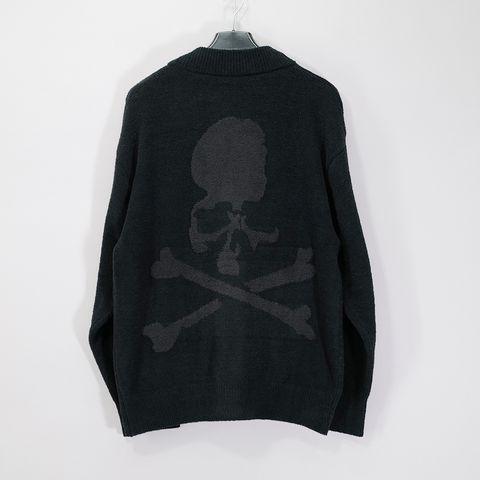 【MASTERMIND WORLD】 LOUNGE CARDIGAN BLACK x CHARCOAL