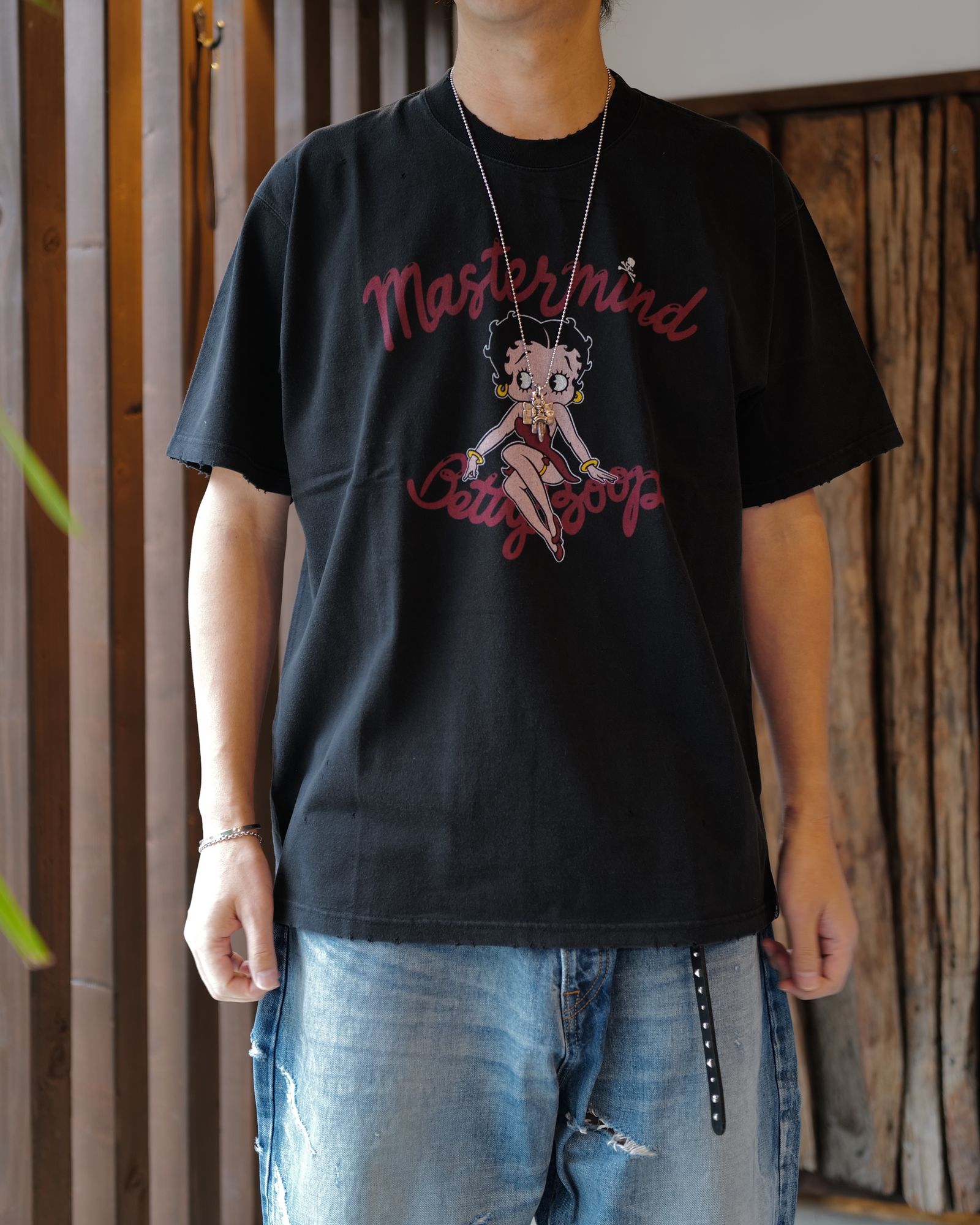 【MASTERMIND WORLD】 xBETTY BOOP S/S TEE ( DAMEGED ) MULTI COLOR <REGULAR FIT>